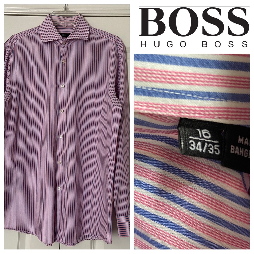 16-34/35 Lt Blue/Pink/White Striped Long Sleeve